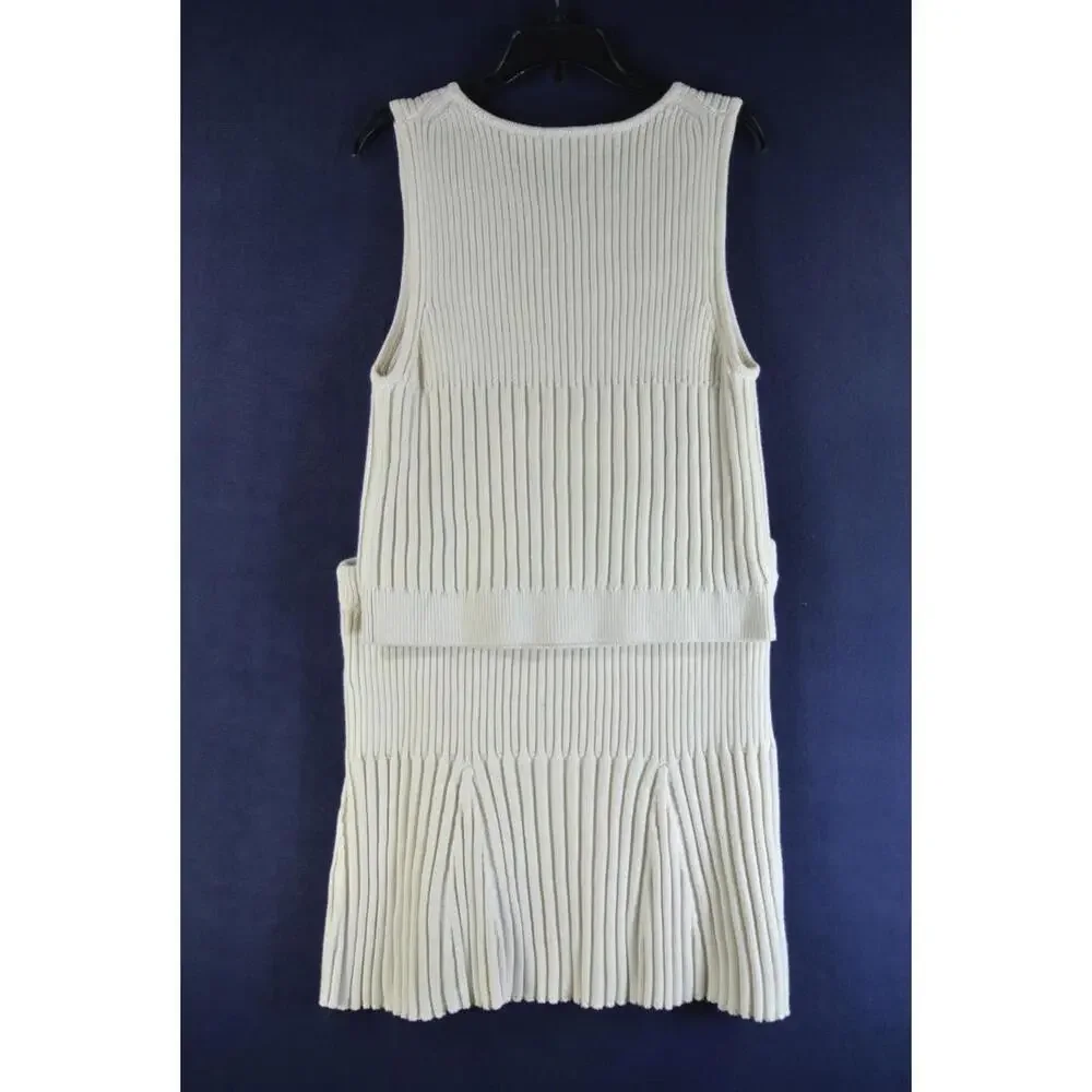 NEW, Reformation Kate Cotton Knit Two Piece in Gossamer Size XL #MD1087 - Picture 4 of 11